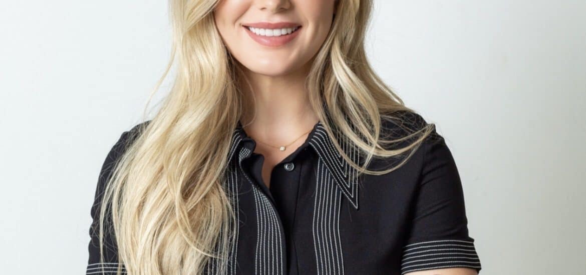 Stylish Happy Woman with Holding Hands Crossed Over | Smile Virtual