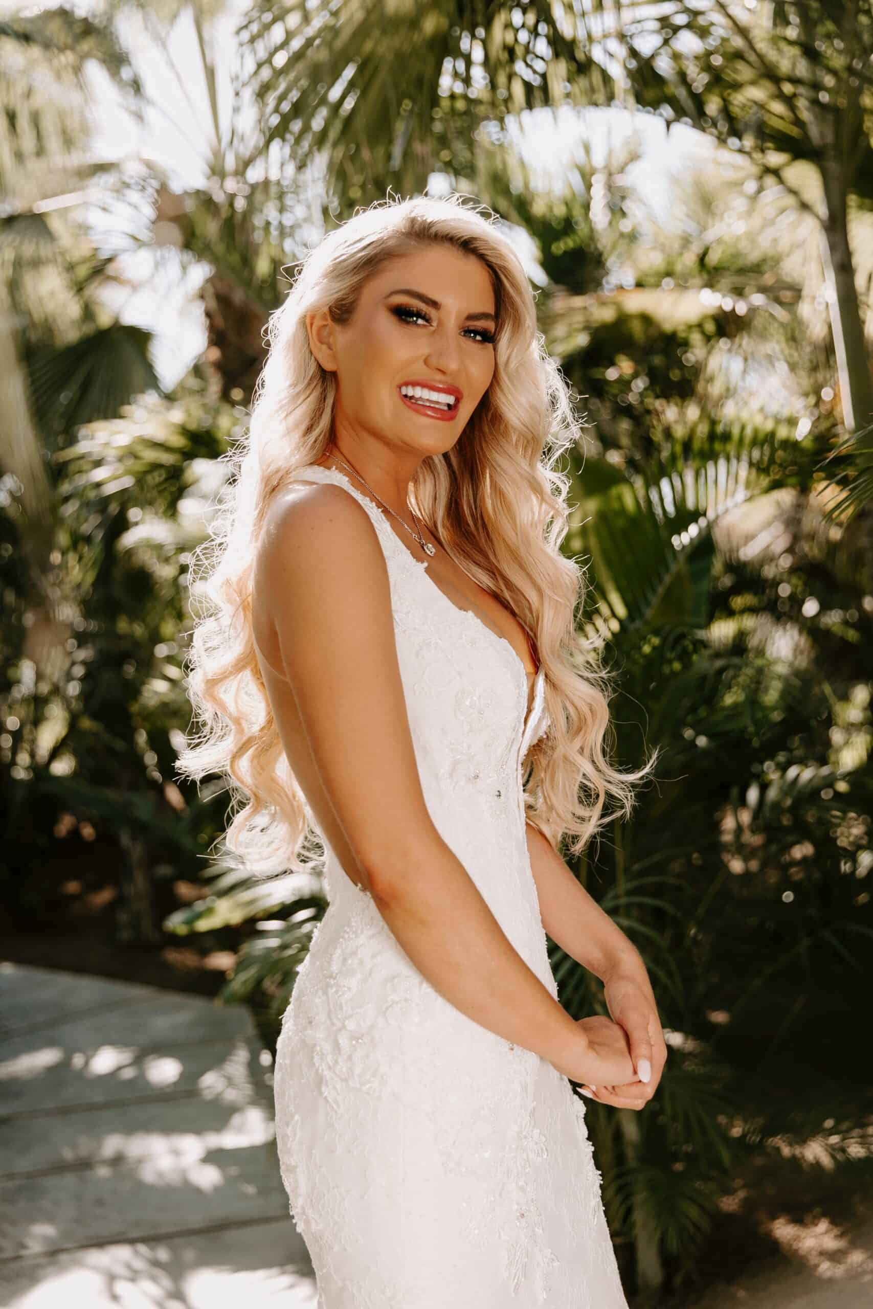 Pretty Woman Smiling in White Dress | Smile Virtual