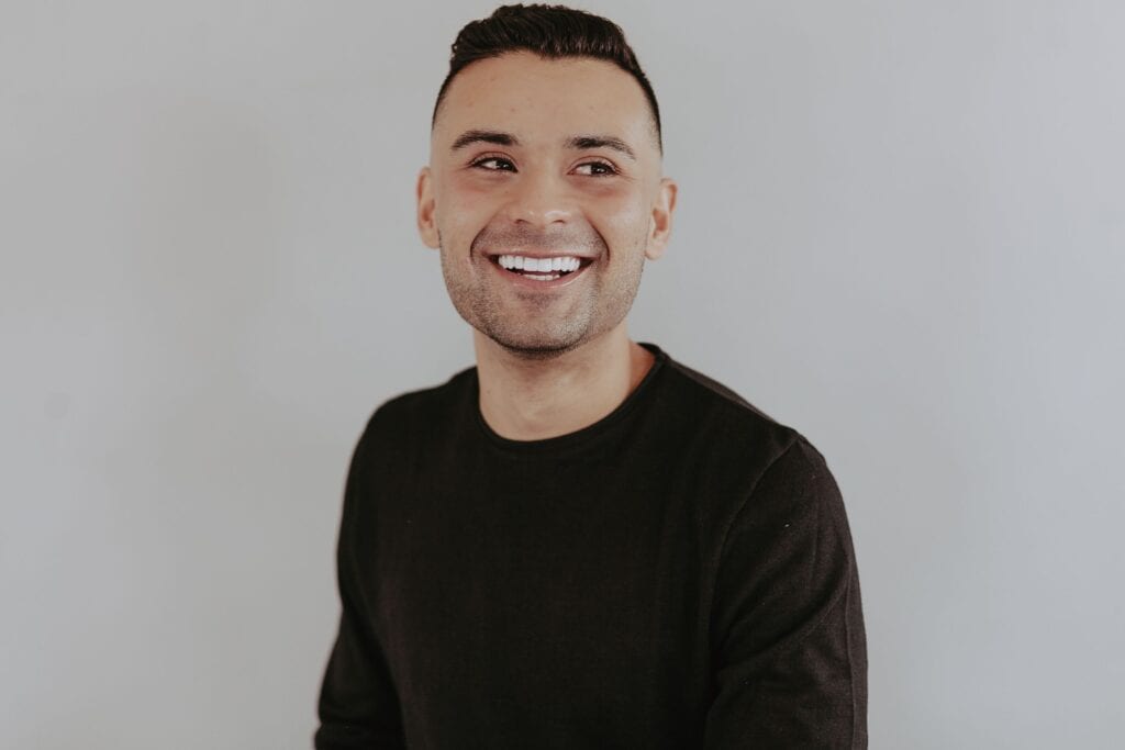 Smiling Handsome Man in Casual Black Tshirt | Smile Virtual